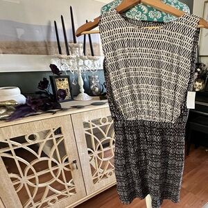 Zara Monochrome Patterned Midi Dress